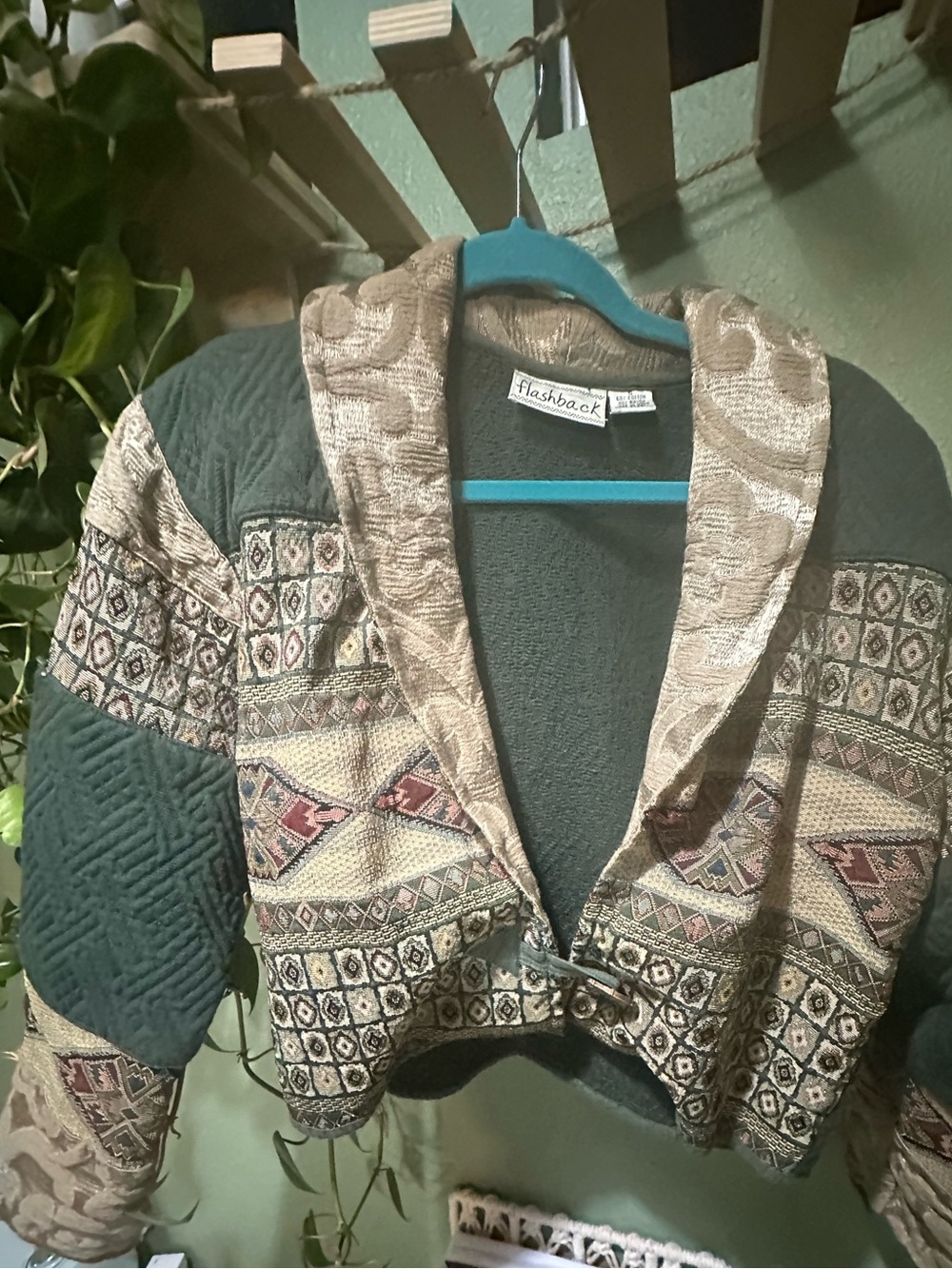 VINTAGE Early 90s Tapestry Patchwork Cropped Jacket 👩🎨🧝♀️ - Picture 10 of 12